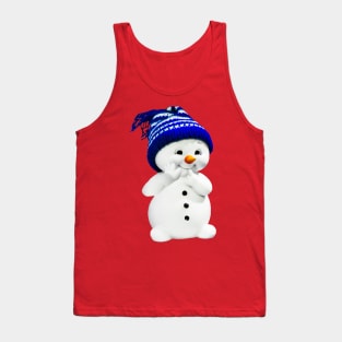 Merry Christmas Cute Snowman With Hat Tank Top